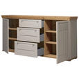 SIDEBOARD  200/100/47 cm 3 Schublade(n)  - Kaschmir/Eiche Artisan, ROMANTIK / LANDHAUS, Holzwerkstoff/Metall (200/100/47cm) - Landscape