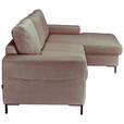 ECKSOFA Taupe Cord  - Taupe/Schwarz, KONVENTIONELL, Textil/Metall (240/150cm) - Carryhome
