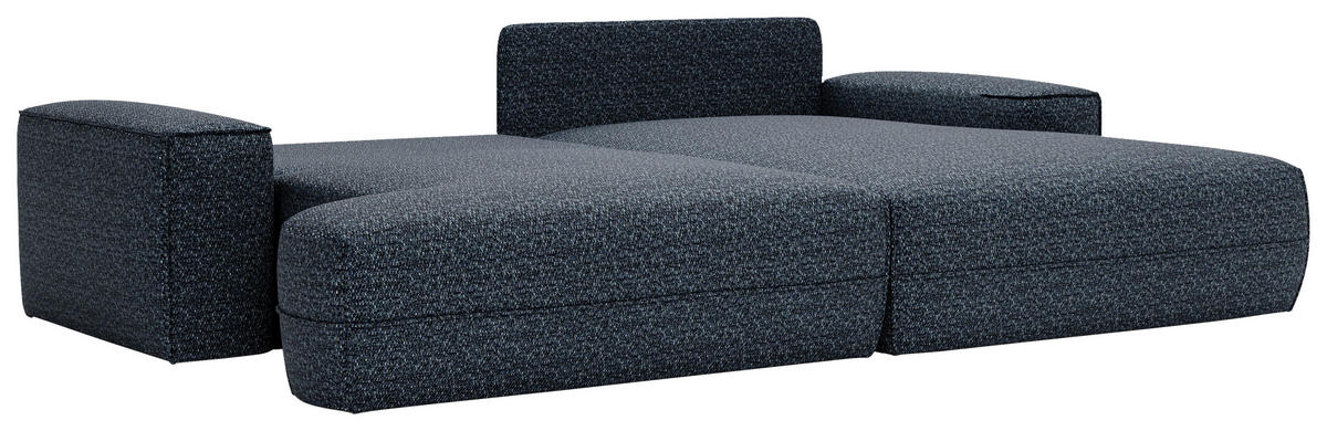 ECKSOFA in Struktur Blau  - Blau/Schwarz, Design, Kunststoff/Textil (272/156cm) - Livetastic