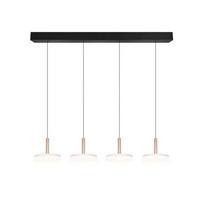 LED-HÄNGELEUCHTE 115/22/200 cm   - Braun/Weiß, Design, Glas/Metall (115/22/200cm) - Trio Leuchten