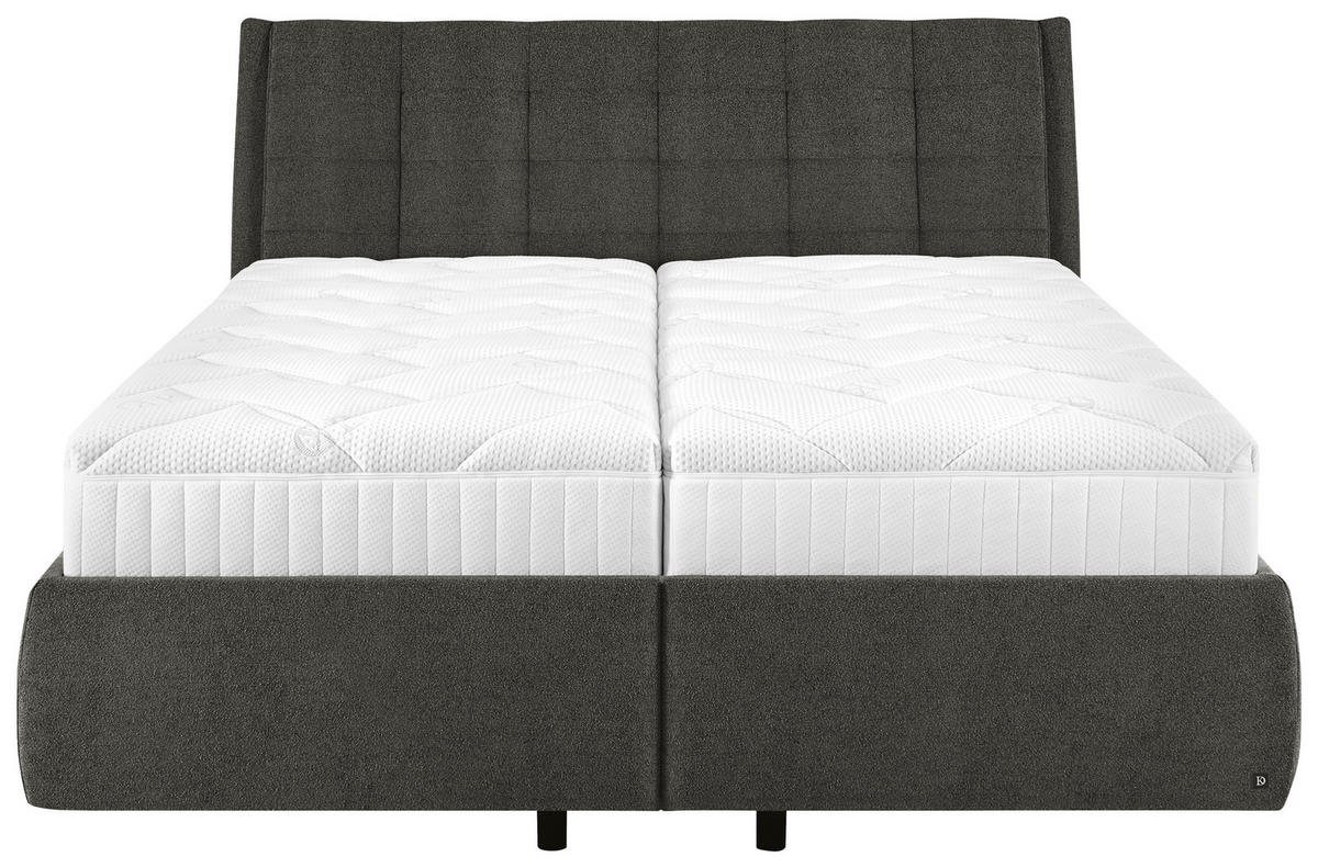 POLSTERBETT 200/200 cm,  in Anthrazit, Lattenrost, Bettkasten,  - Anthrazit/Schwarz, Design, Holz/Holzwerkstoff (200/200cm) - Dieter Knoll