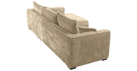 ECKSOFA Beige Cord Zierkissen, Rückenkissen  - Beige/Schwarz, MODERN, Holz/Textil (322/208cm) - Carryhome