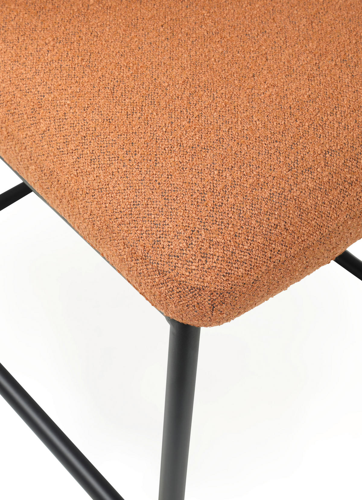 SCHWINGSTUHL  in Stahl Webstoff, Bouclé  - Rostfarben/Schwarz, Basics, Textil/Metall (48/86,5/62,5cm) - Tom Tailor