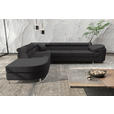 ECKSOFA in Lederlook Schwarz  - Chromfarben/Schwarz, KONVENTIONELL, Textil/Metall (224/278cm) - Carryhome