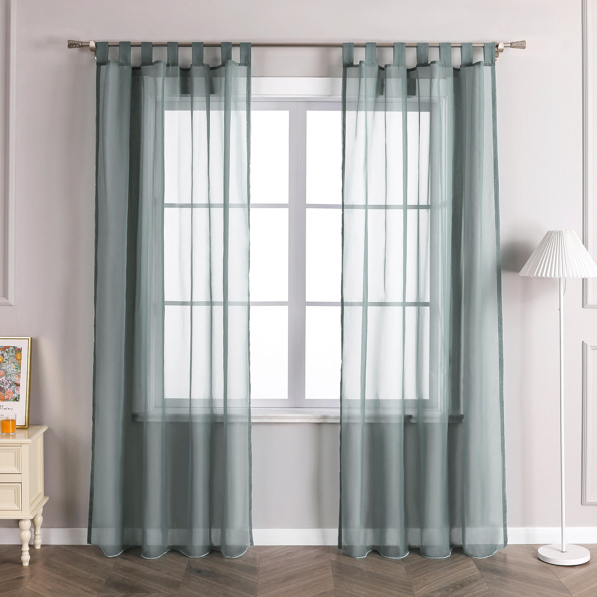 FERTIGVORHANG  transparent  140/225 cm   - Hellgrau, Basics, Textil (140/225cm)