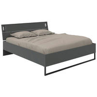 BETT 180/200 cm  in Graphitfarben  - Schwarz/Graphitfarben, Design, Holzwerkstoff/Metall (180/200cm) - Carryhome