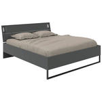 BETT 180/200 cm  in Graphitfarben  - Schwarz/Graphitfarben, Design, Holzwerkstoff/Metall (180/200cm) - Carryhome