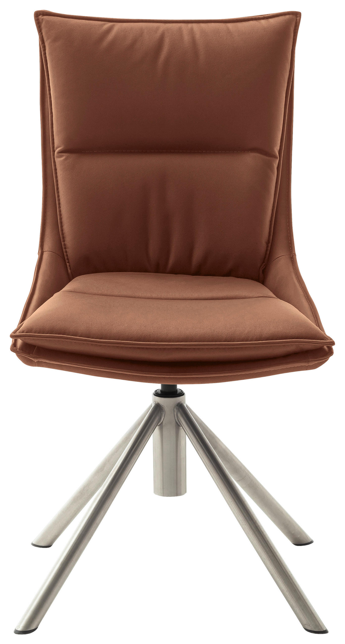 STUHL beschichtet Edelstahlfarben, Rostfarben - Edelstahlfarben/Rostfarben, Design, Textil/Metall (49/90/65cm) - Novel