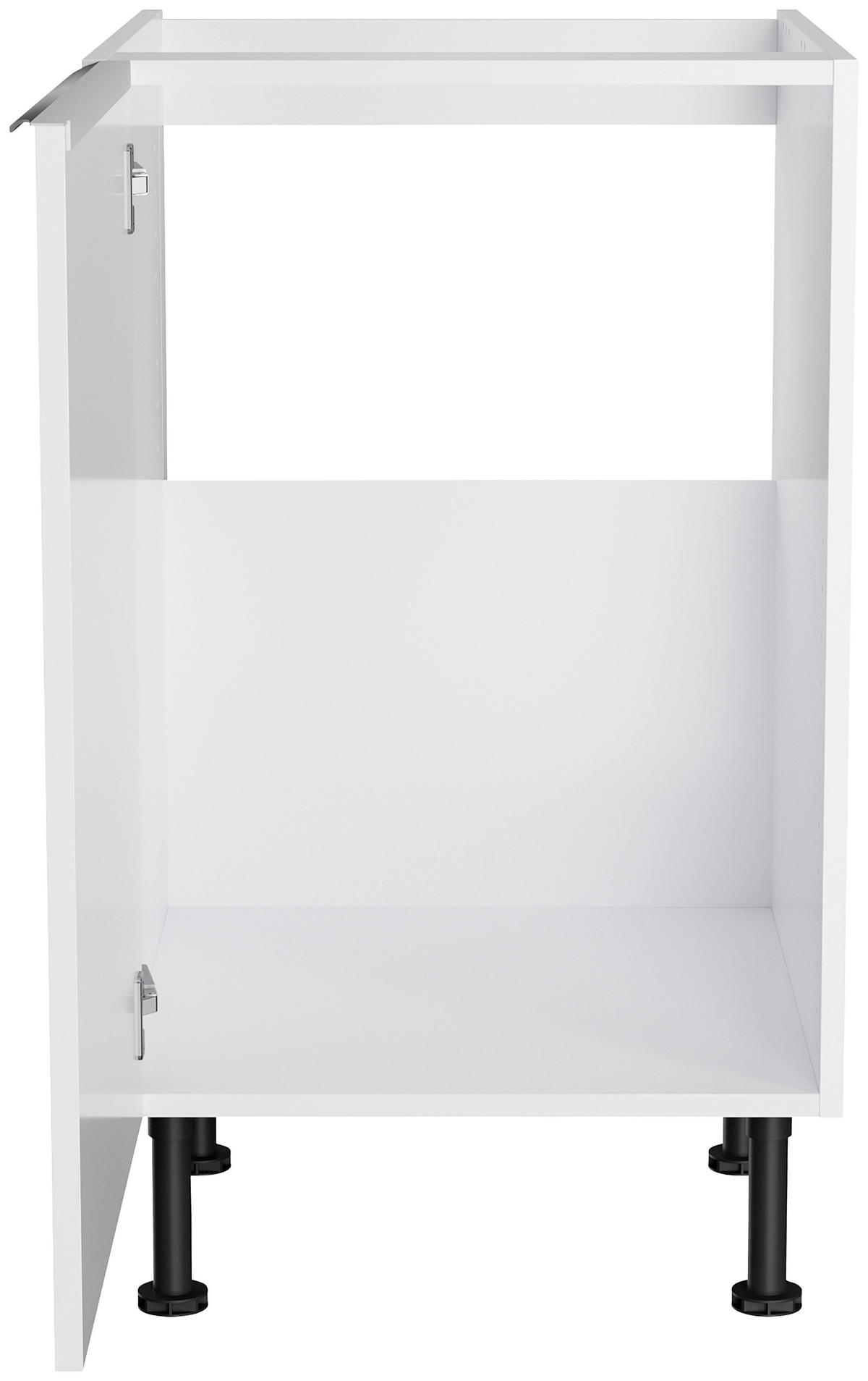 KÜCHENBLOCK 210 cm   in Weiß, Weiß Hochglanz  - Edelstahlfarben/Weiß Hochglanz, Basics, Holzwerkstoff/Metall (210cm) - Optifit