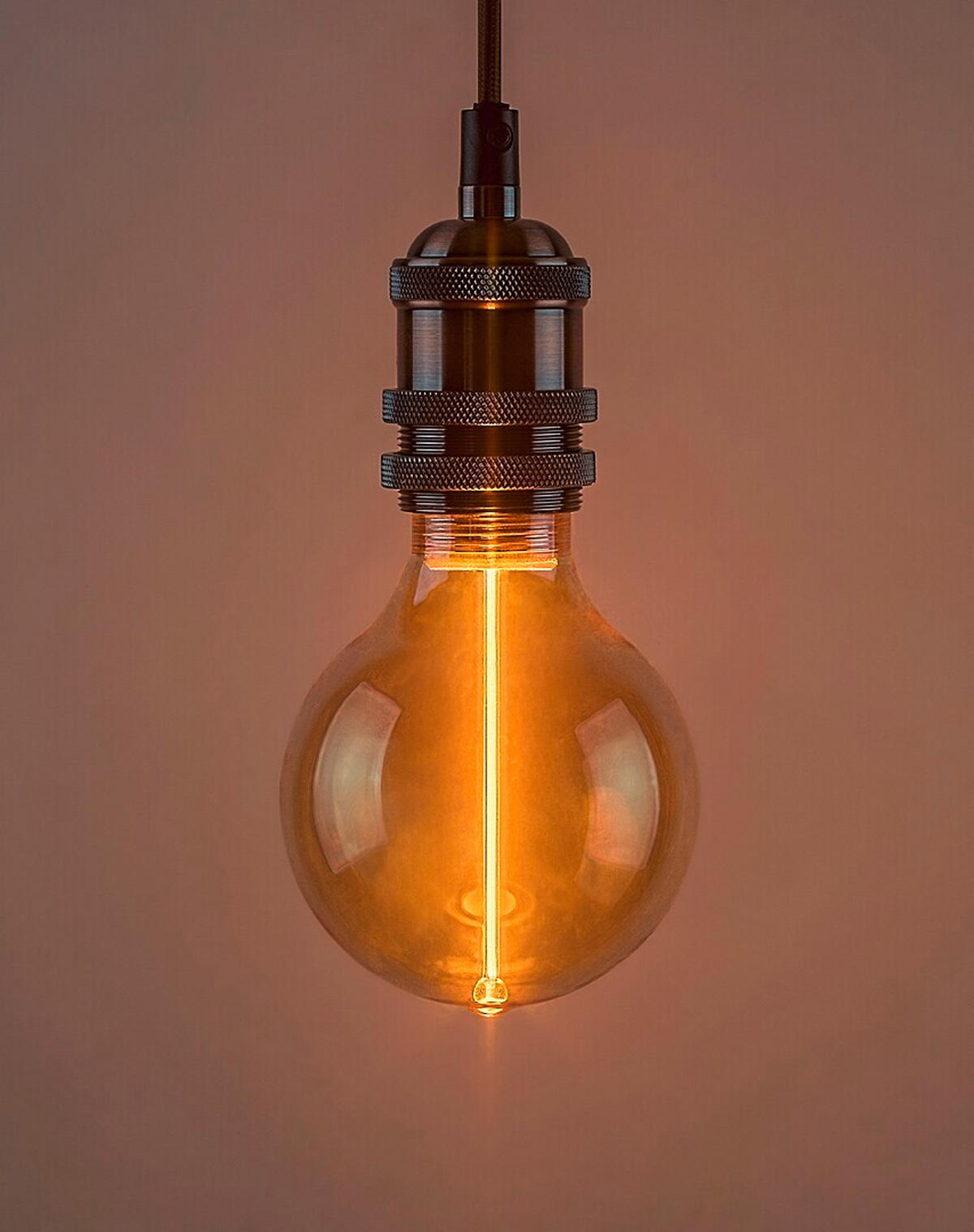 LED FILAMENT SIJALICA - boja ćilibara, Dizajnerski, staklo (10/14.5cm)