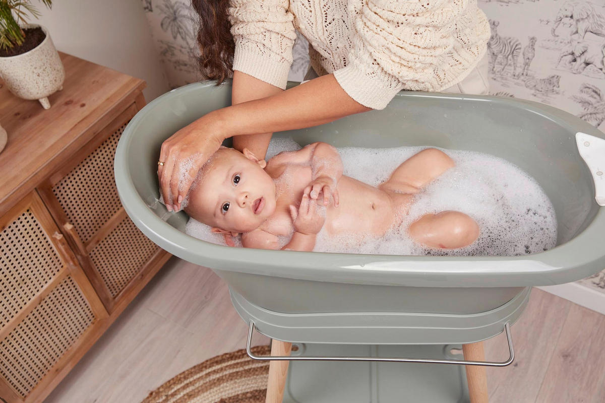 BABYBADEWANNE Breeze Green  - Grün, Basics, Kunststoff (79,5/41,5/30,8cm) - Bebe Jou