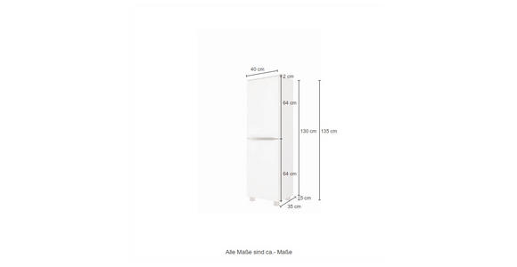 MIDISCHRANK 40/130/35 cm - Edelstahlfarben/Silberfarben, KONVENTIONELL, Holzwerkstoff/Kunststoff (40/130/35cm) - Xora