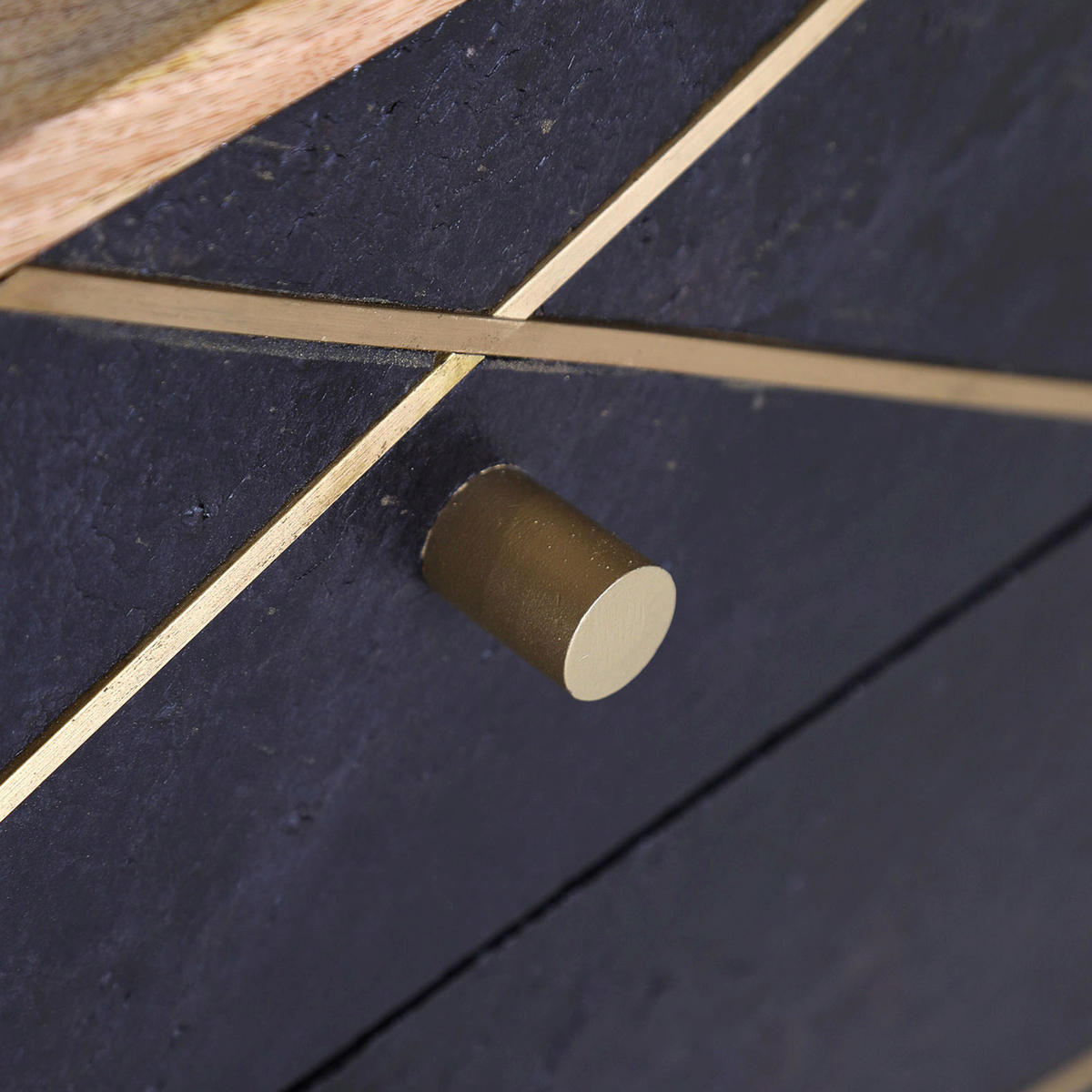 KOMMODE  in 60/60/40 cm  - Dunkelgrau/Messingfarben, Design, Holz/Holzwerkstoff (60/60/40cm) - Landscape
