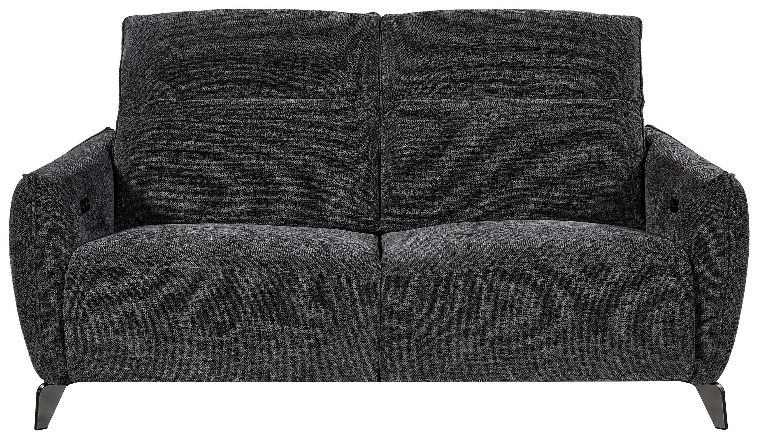 2,5-SITZER Mikrofaser Grau  - Grau, Design, Textil/Metall (183/79-99/104cm) - Novel