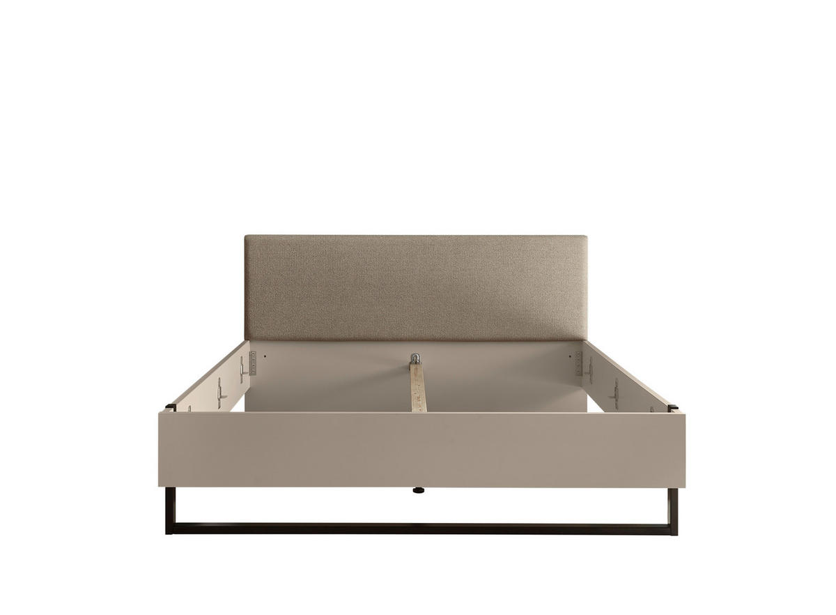 BETT 180/200 cm,  in Kaschmir, gepolstertes Kopfteil,  - Kaschmir/Schwarz, KONVENTIONELL, Textil/Metall (180/200cm) - Xora