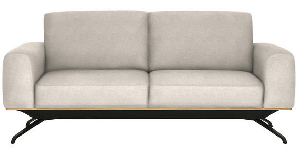 3-SITZER-SOFA Struktur Creme  - Creme/Schwarz, Design, Holz/Textil (196/85-104/95cm) - Novel