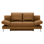 SCHLAFSOFA  in Echtleder Braun  - Chromfarben/Braun, Design, Leder/Metall (200/85/90cm) - Novel
