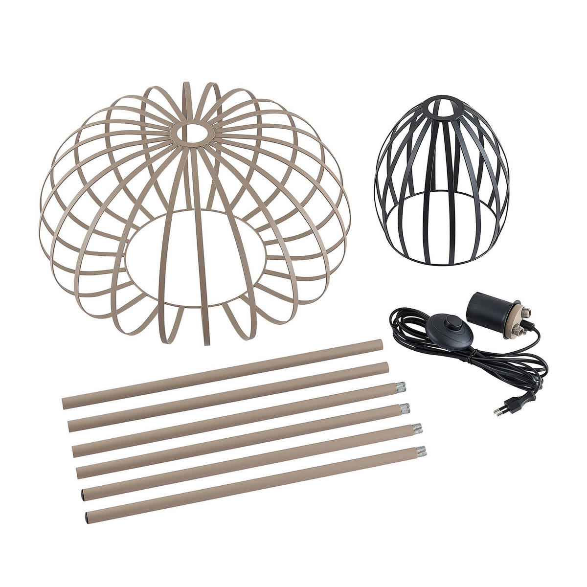 STEHLEUCHTE Melina 63,5/153 cm   - Sandfarben/Beige, Design, Metall (63,5/153cm) - Novel