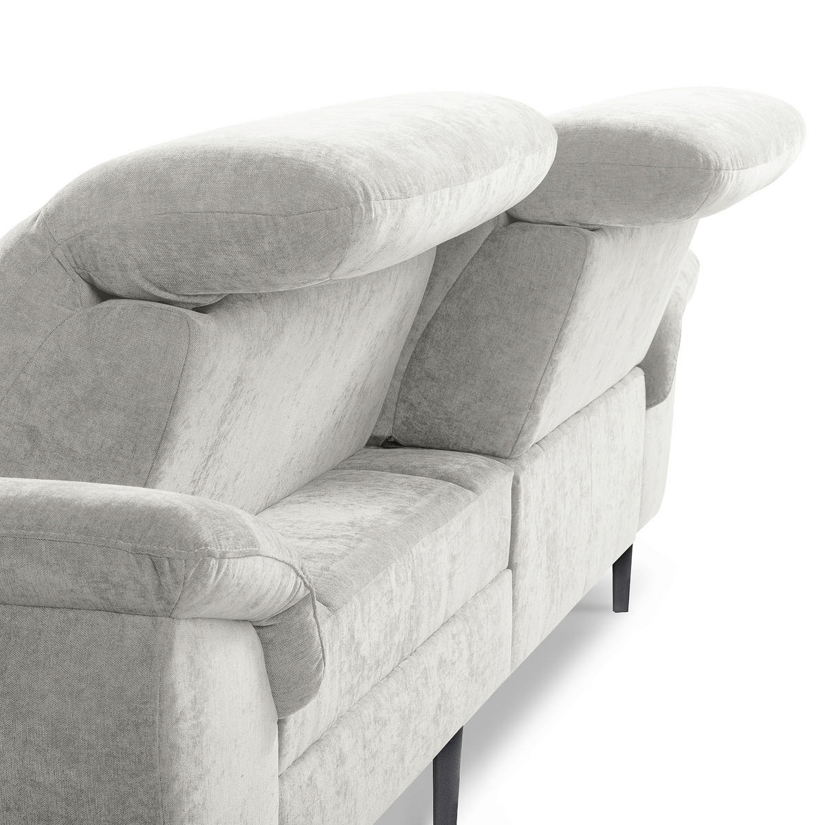 ECKSOFA  Webstoff Grau  - Schwarz/Grau, Design, Textil/Metall (268/195cm) - Livetastic