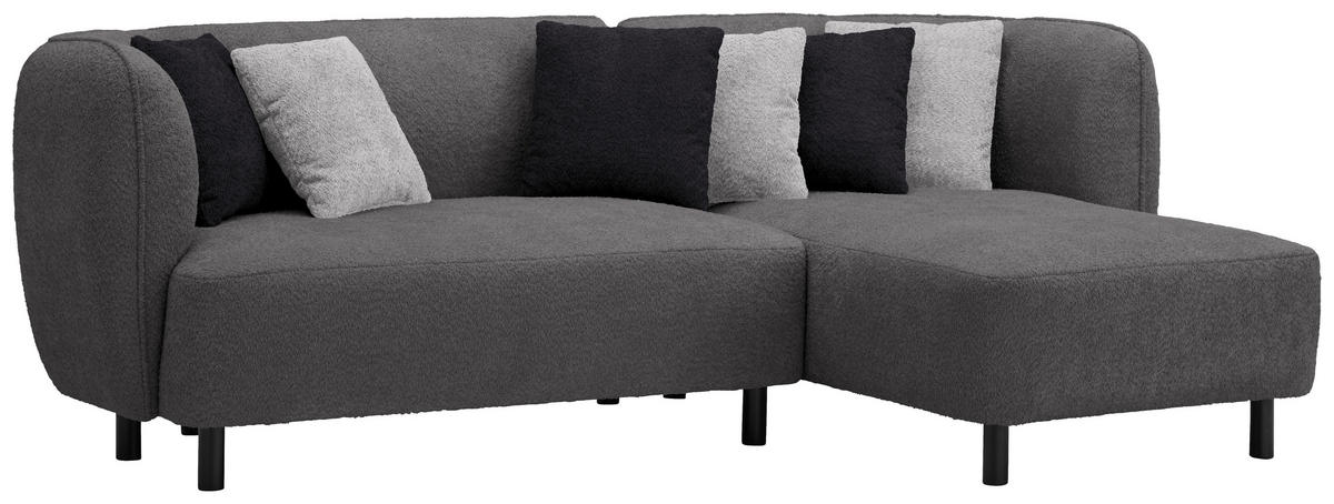 ECKSOFA in Chenille Grau  - Beige/Hellgrau, Design, Holz/Textil (236/148cm) - Lomoco