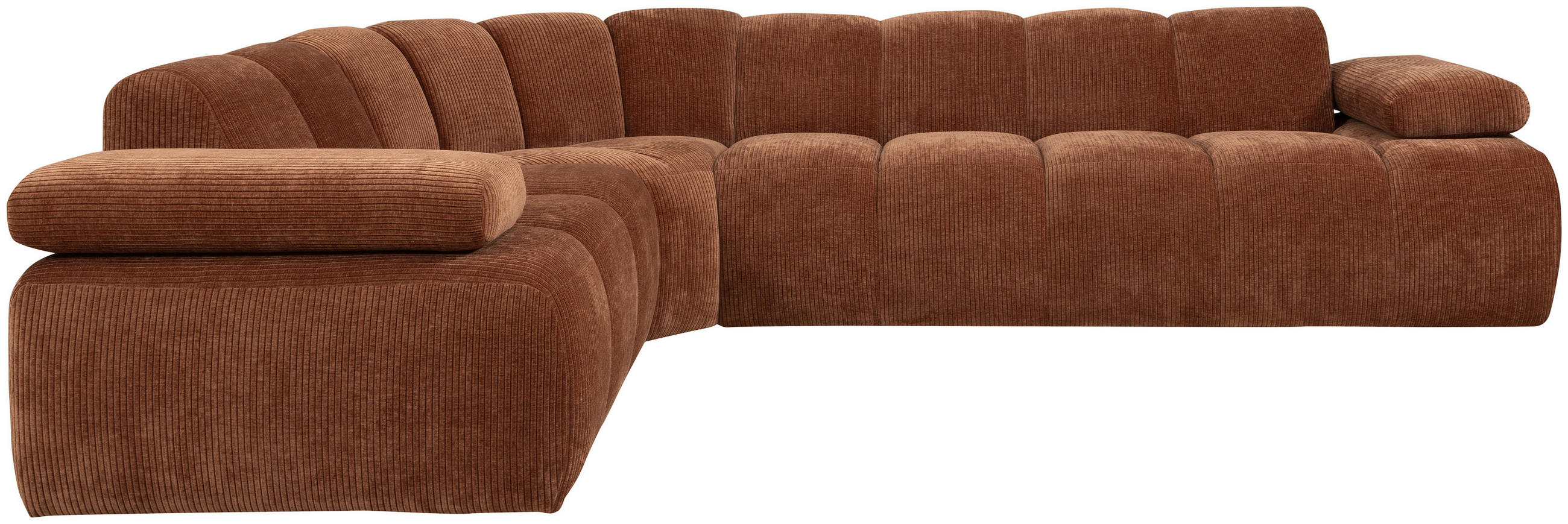 ECKSOFA Mojo Rostfarben gerippt  - Rostfarben, Design, Textil (230/310cm) - Livetastic