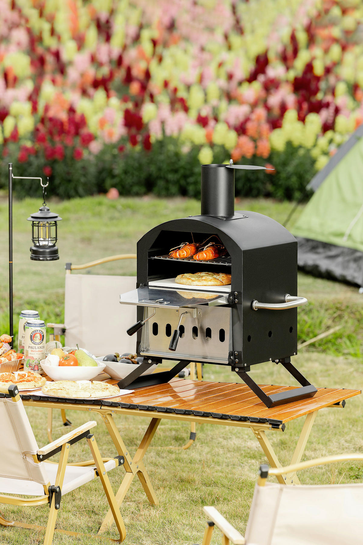 PIZZAOFEN CPO-12363  - Schwarz, KONVENTIONELL, Metall (72/34/31cm) - Ambia Garden