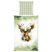 WENDEBETTWÄSCHE 2-teilig Renforcé 135/200 cm  - Grün, KONVENTIONELL, Textil (135/200cm) - Herding