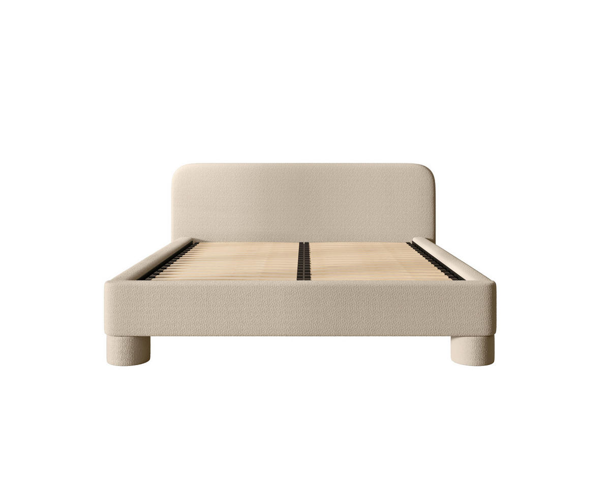 POLSTERBETT 160/200 cm,  in Creme, Lattenrost, Bettkasten,  - Creme/Schwarz, MODERN, Textil/Metall (160/200cm) - MID.YOU