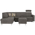 ECKSOFA in Flachgewebe Grau 198/256 cm - Chromfarben/Grau, Design, Kunststoff/Textil (198/256cm) - Xora