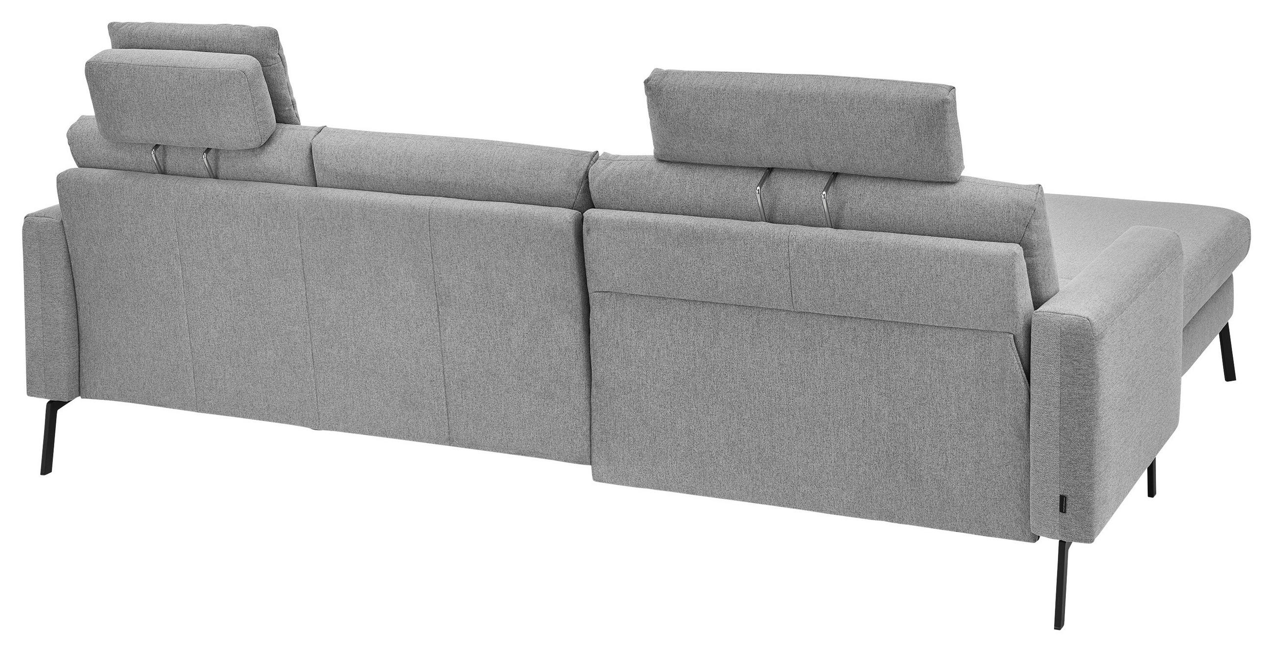 ECKSOFA Grau Flachgewebe  - Schwarz/Grau, Design, Textil/Metall (187/270cm) - Musterring