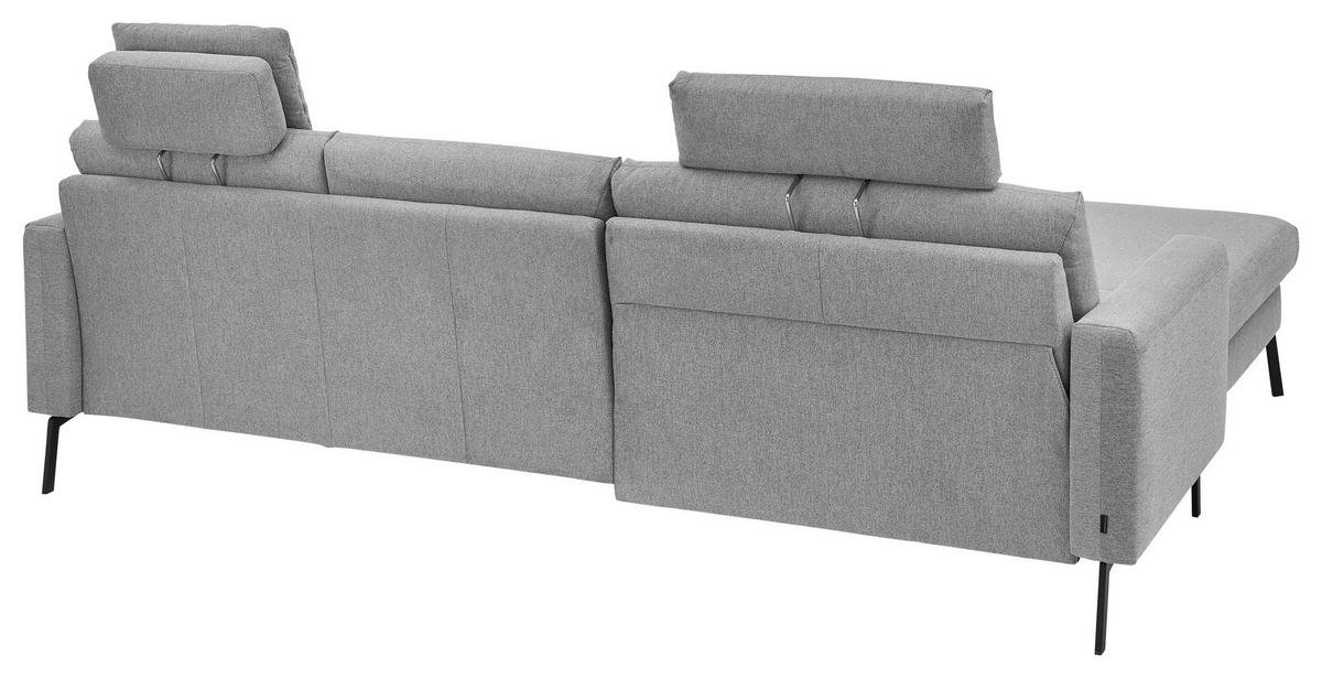 ECKSOFA Grau Flachgewebe  - Schwarz/Grau, Design, Textil/Metall (187/270cm) - Musterring
