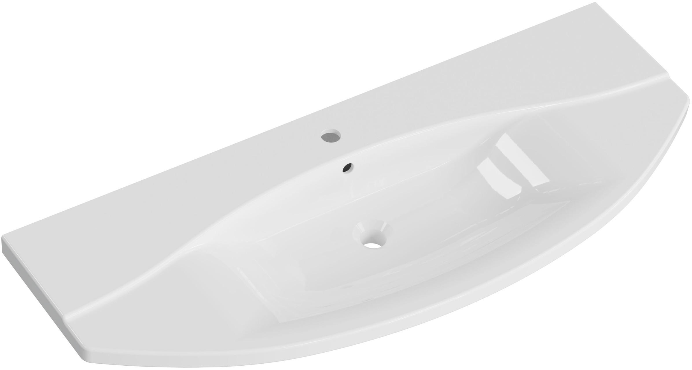 WASCHBECKEN 120,5/4,5/48 cm  - Weiß, Basics, Keramik (120,5/4,5/48cm) - Sadena