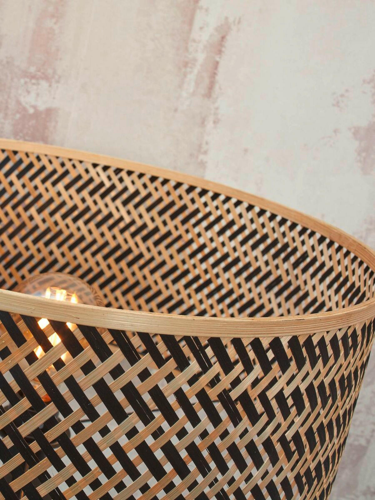 GOLVLAMPA GOOD&MOJO  58/32/150 cm    - svart/naturfärgad, Trend (58/32/150cm) - Good & Mojo