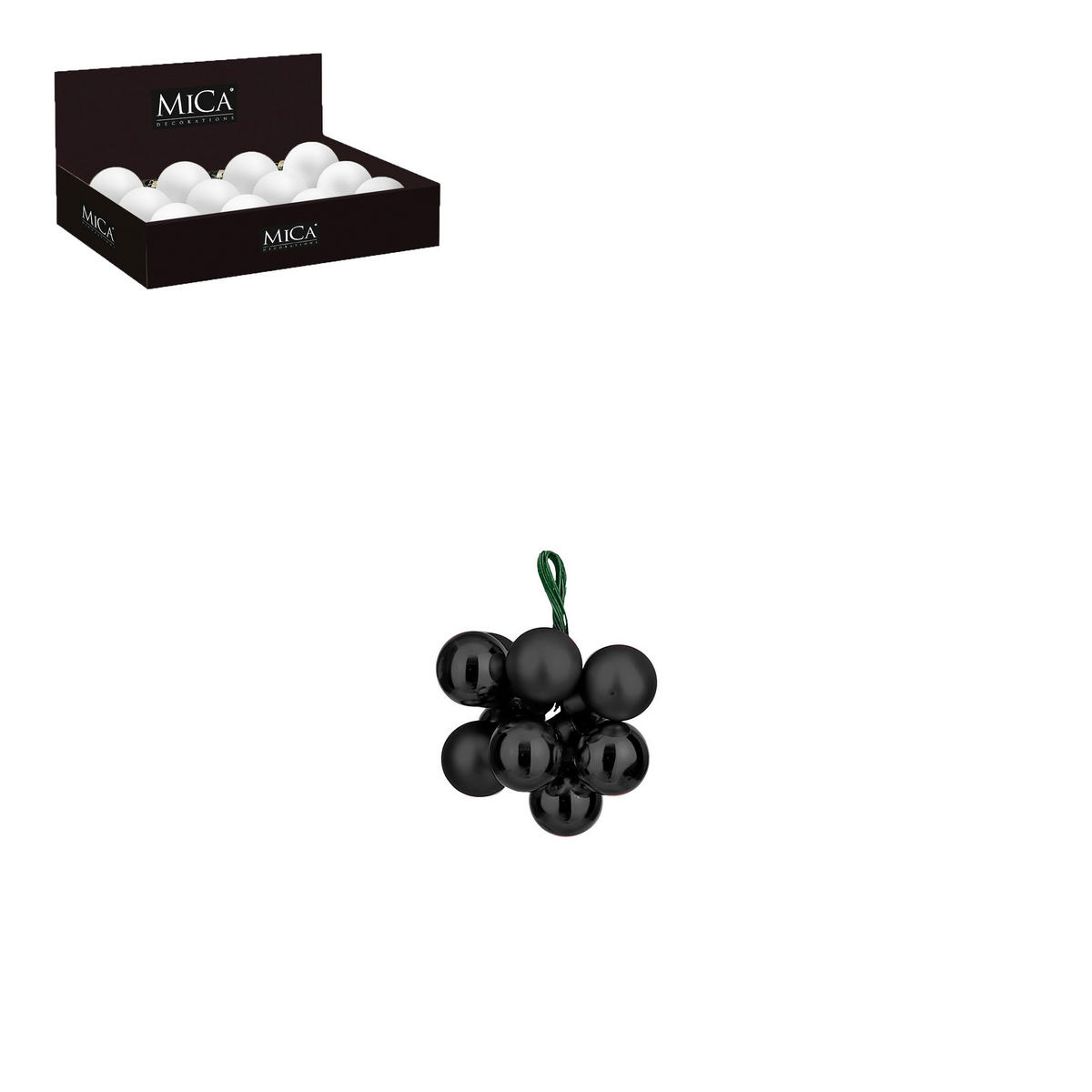 KUGLA ZA JELKU - crna, Osnovno, staklo (2/2/2cm)
