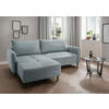 ECKSOFA in Cord Hellblau  - Schwarz/Hellblau, Basics, Holz/Textil (238/174cm) - Livetastic