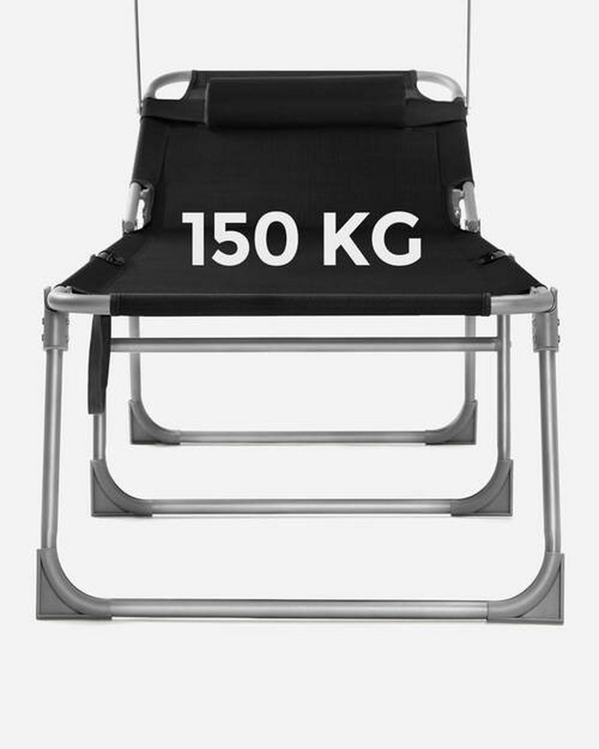 OPALOVACÍ LEHÁTKO kov, textil - černá, Basics, kov/textil (53/29,5/193cm) - Modante