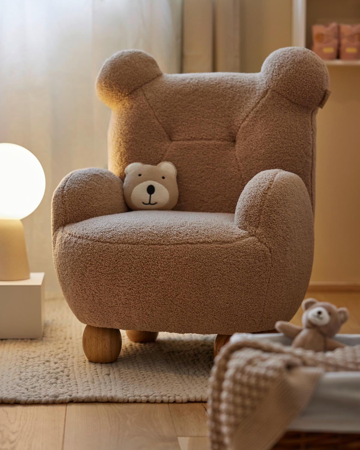 DETSKÉ KRESLO  - cappuccino, Basics, textil (50/53/63cm) - Jimmylee