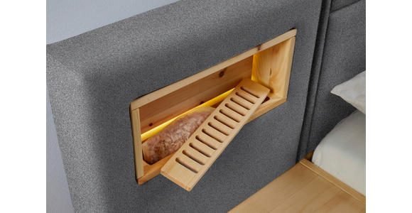 BOXSPRINGBETT 160/200 cm in Eichefarben, Hellgrau - Eichefarben/Hellgrau, Natur, Holz/Textil (160/200cm) - Valnatura