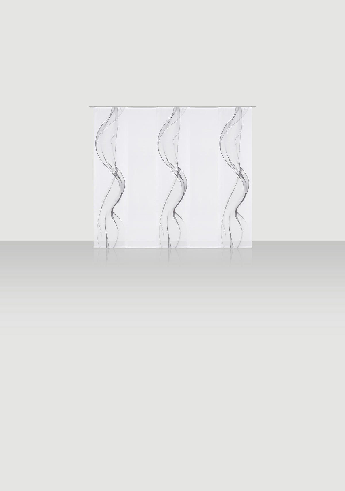 FLÄCHENVORHANG in Grau, Weiß halbtransparent  - Weiß/Grau, Design, Textil (60/245cm) - Novel