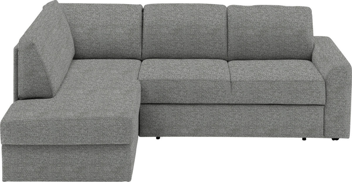 ECKSOFA in Webstoff Hellgrau  165/224 cm  - Hellgrau/Schwarz, KONVENTIONELL, Kunststoff/Textil (165/224cm) - Xora