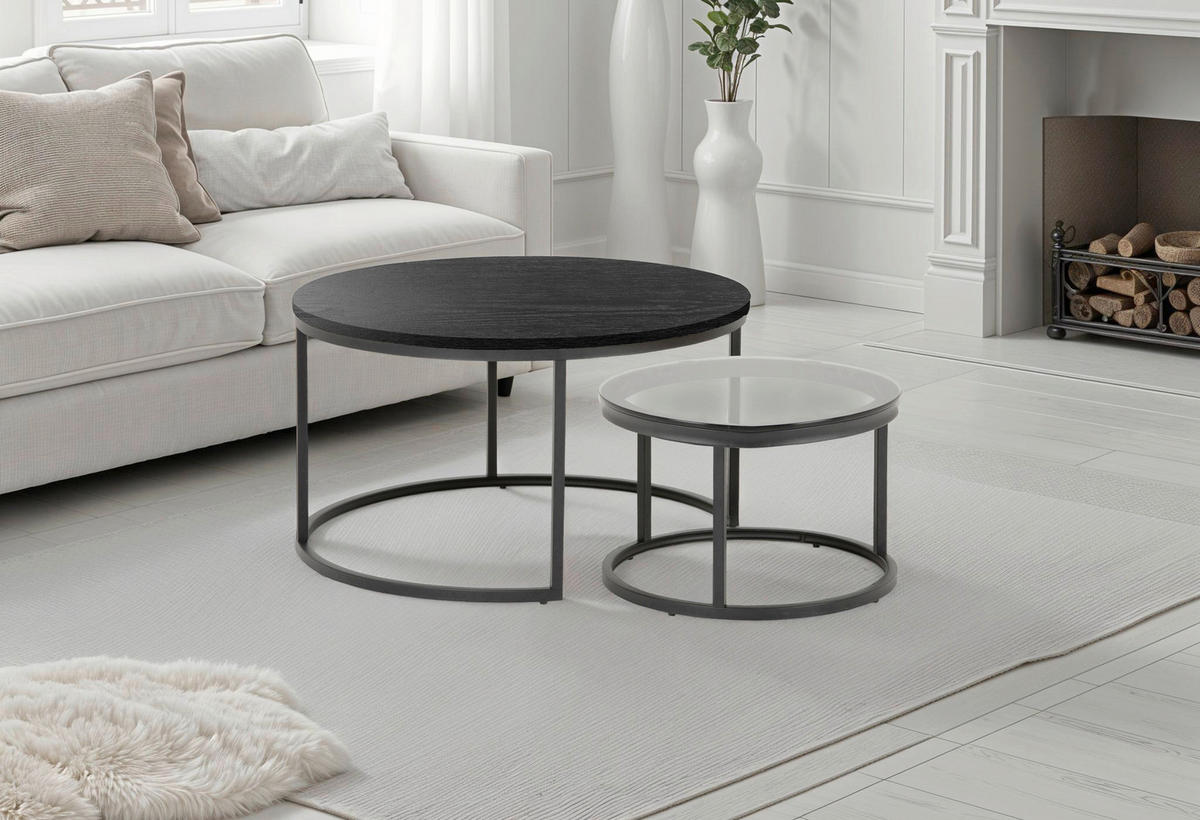 COUCHTISCH in Metall, Holzwerkstoff  - Schwarz, Design, Holzwerkstoff/Metall (80/45/80cm) - MID.YOU