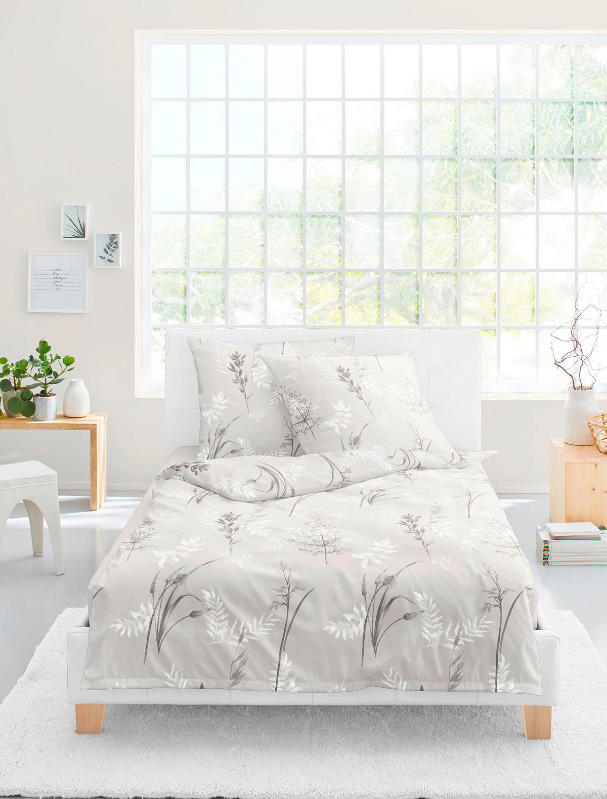 BETTWÄSCHE 2-teilig Makosatin 135/200 cm  - Naturfarben, Design, Textil (135/200cm) - Bierbaum