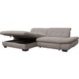 ECKSOFA in Mikrofaser Hellgrau  - Hellgrau/Schwarz, Design, Textil/Metall (198/290cm) - Xora