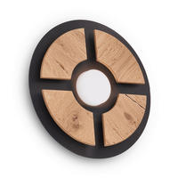 LED-WANDLEUCHTE Rota 26/6,5 cm  - Eichefarben/Schwarz, Natur, Holz/Kunststoff (26/6,5cm) - Grossmann