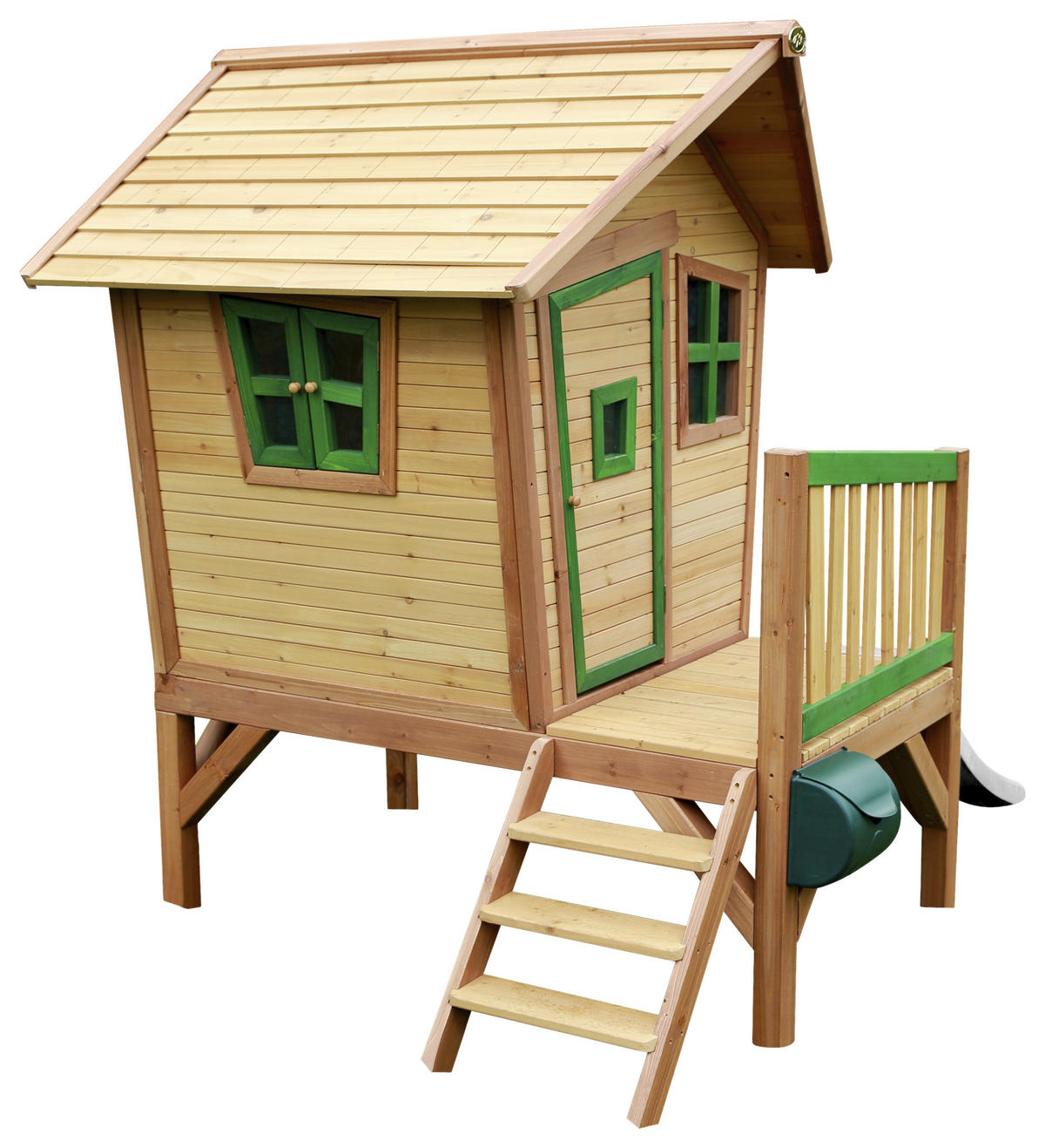SPIELHAUS 264/203/177 cm  - Braun/Weiß, KONVENTIONELL, Holz/Kunststoff (264/203/177cm) - Ambia Garden