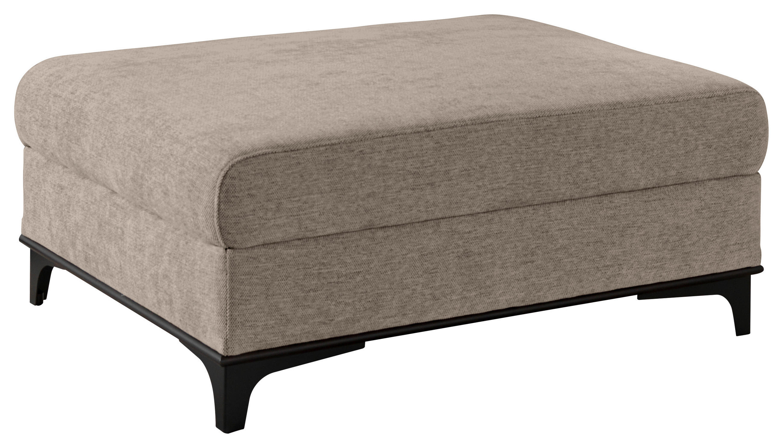 HOCKER Webstoff Greige  - Greige/Schwarz, Design, Holz/Textil (100/41/78cm) - Stylife