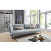MEGASOFA in Flachgewebe Grau  - Schwarz/Grau, Design, Holzwerkstoff/Textil (339/92/99cm) - Moderano