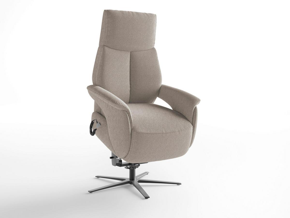 RELAXSESSEL Textil Taupe  - Taupe/Schwarz, Basics, Textil/Metall (75/110/85cm) - Sit & More