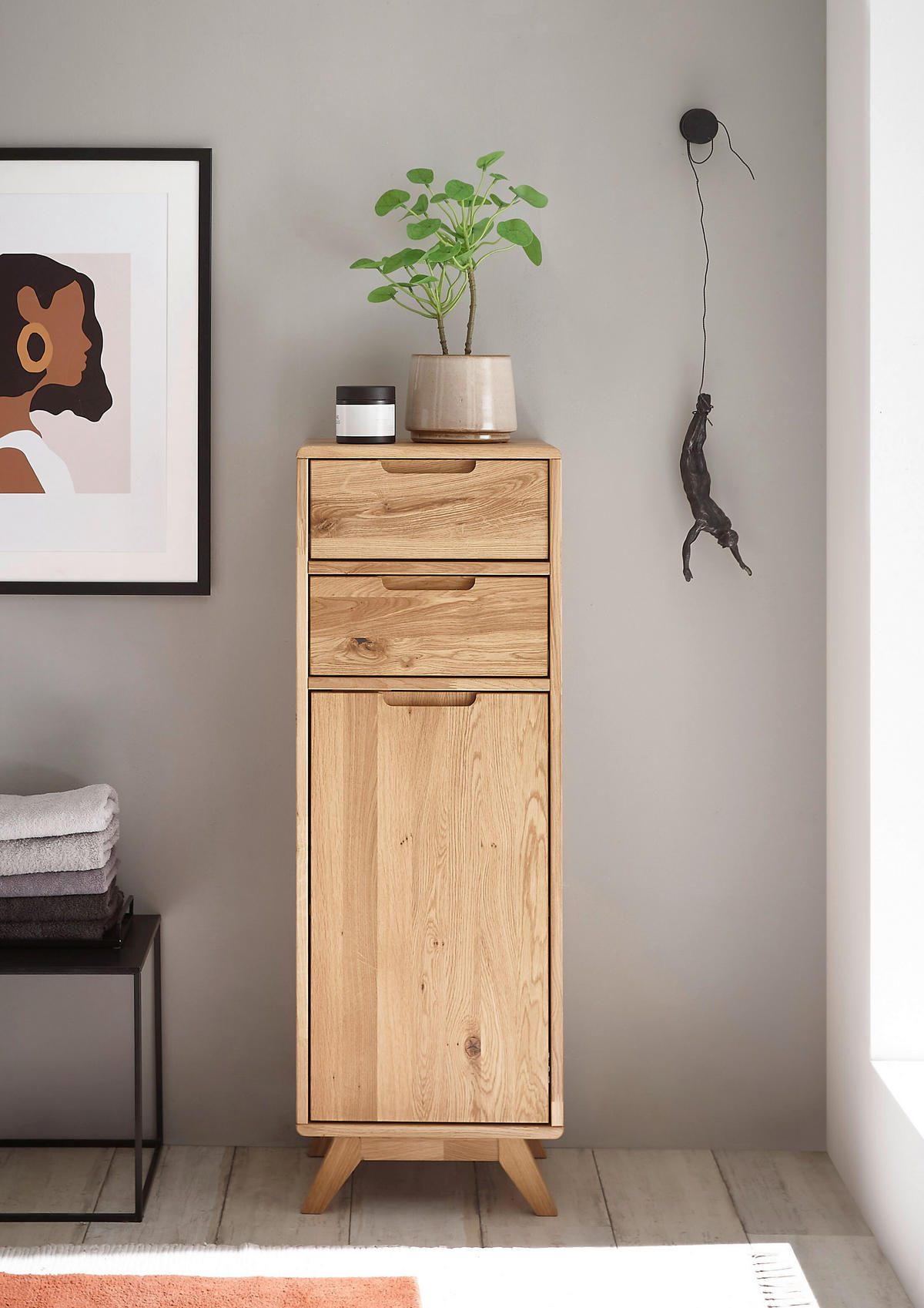 MIDISCHRANK 40/115/35 cm  - Wildeiche, Basics, Holz (40/115/35cm) - Linea Natura