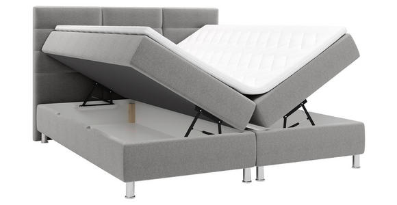 BOXBETT 180/200 cm  in Blau, Grau  - Chromfarben/Blau, KONVENTIONELL, Textil/Metall (180/200cm) - Carryhome